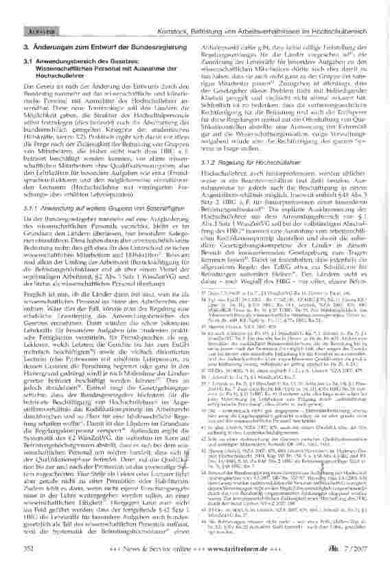 Vorschauseite 3: Befristung von Arbeitsverhältnissen im Hochschulbereich -Wissenschaftszeitvertragsgesetz in Kraft getreten
