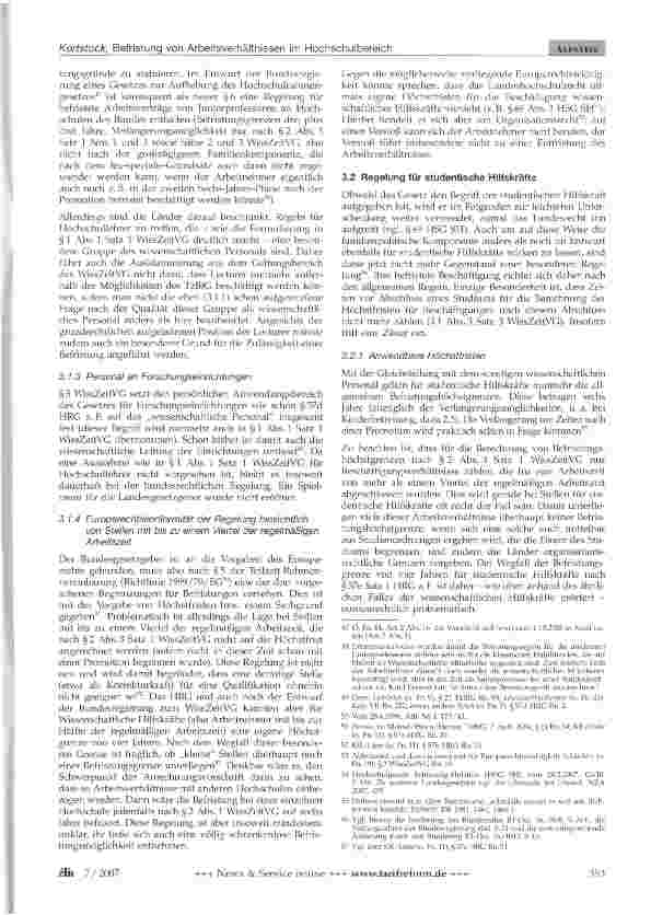 Vorschauseite 4: Befristung von Arbeitsverhältnissen im Hochschulbereich -Wissenschaftszeitvertragsgesetz in Kraft getreten