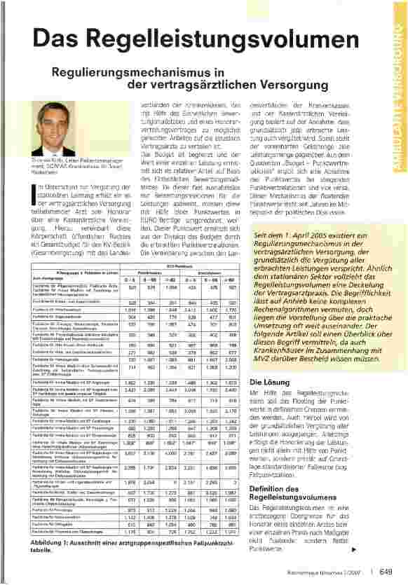 Vorschauseite 1: Das Regelleistungsvolumen