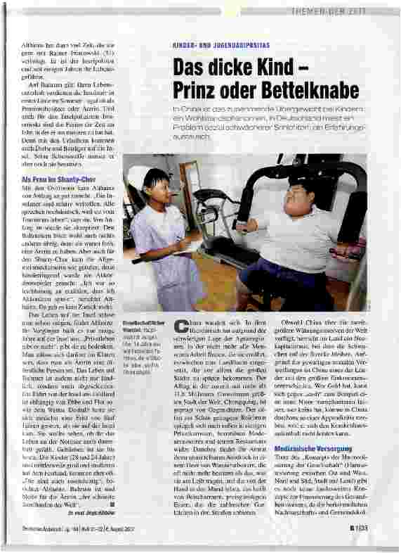 Vorschauseite 1: Das dicke Kind -Prinz oder Bettelknabe