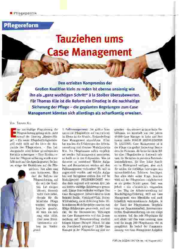 Vorschauseite 1: Tauziehen ums Case Management