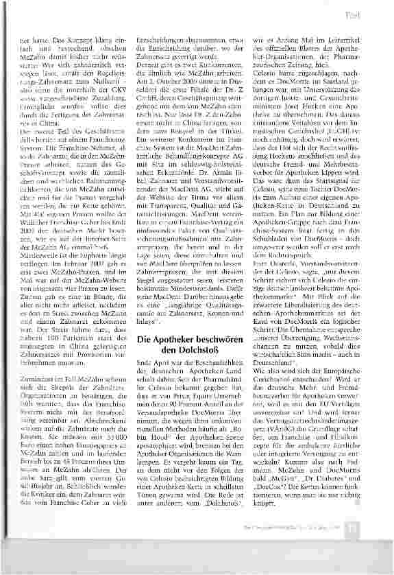 Vorschauseite 2: Kommen die Apotheken-Kette und der Franchise-Arzt?