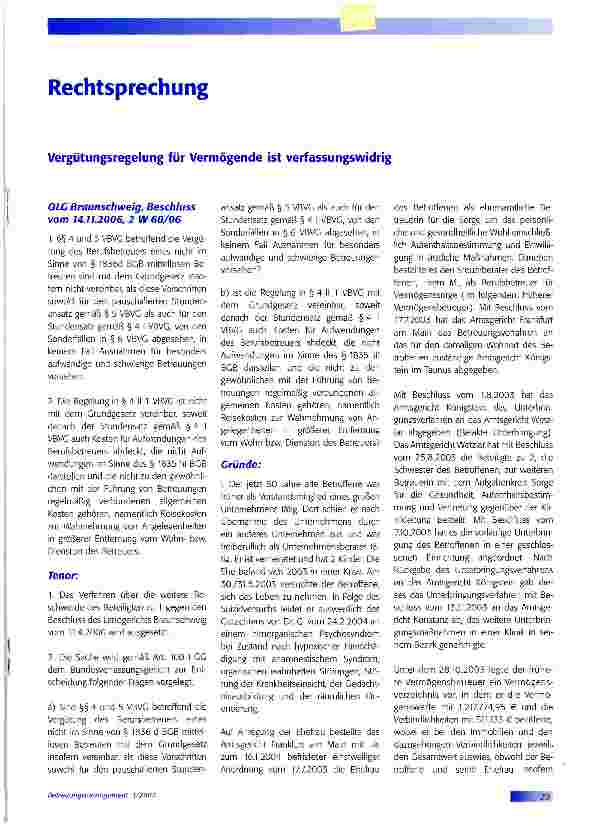 Vorschauseite 1: Vergütungsregelung für Vermögende ist verfassungswidrig