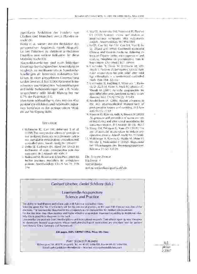 Vorschauseite 2: Kompementärmedizin in der perioperativen Analgesie