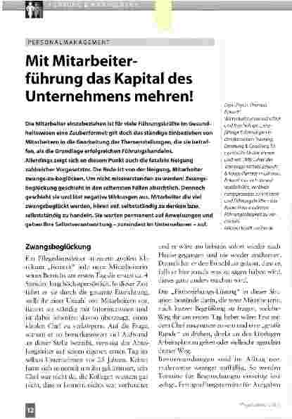 Vorschauseite 1: Mit Mitarbeiterführung das Kapital des Unternehmens mehren!