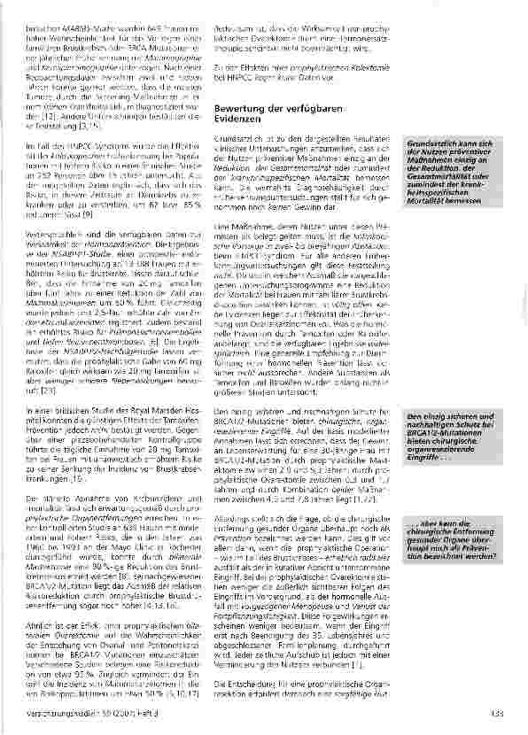 Vorschauseite 5: Prädiktive Gentests bei familiärem Brustund nicht-polypösem Darmkrebs