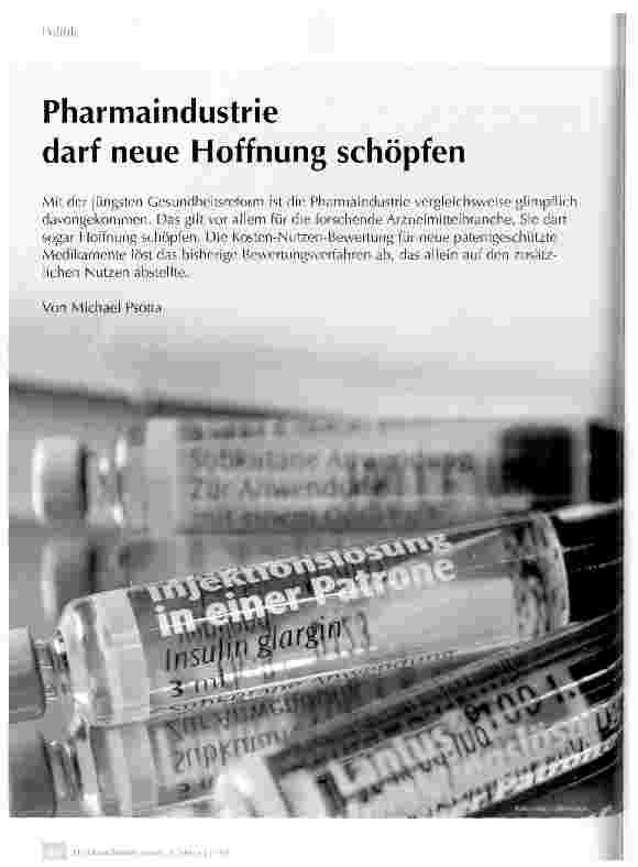 Vorschauseite 1: Pharmaindustrie darf neue Hoffnung schöpfen