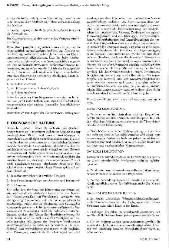 Vorschauseite 4: Haftungsfragen in der Inneren Medizin aus der Sicht des Arztes