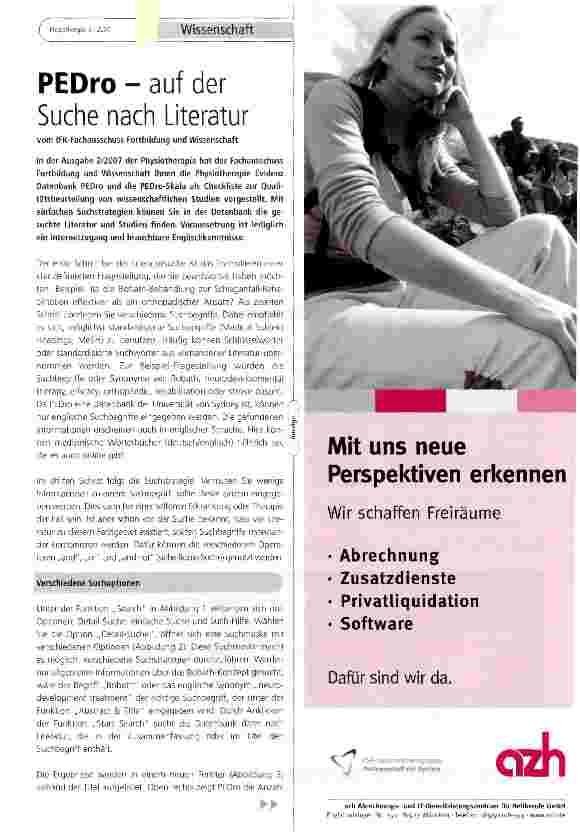 Vorschauseite 1: PEDro - auf der Suche nach Literatur