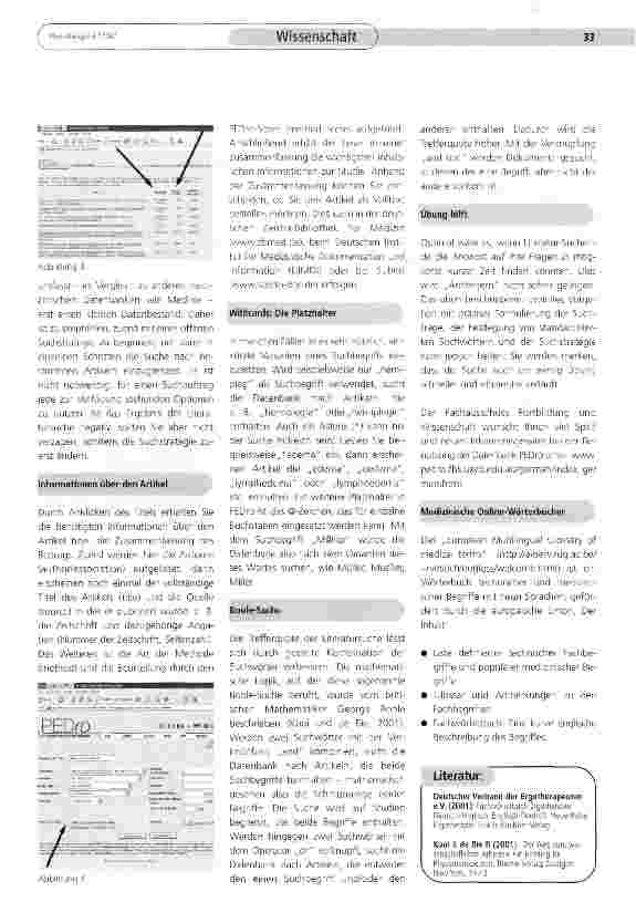 Vorschauseite 3: PEDro - auf der Suche nach Literatur