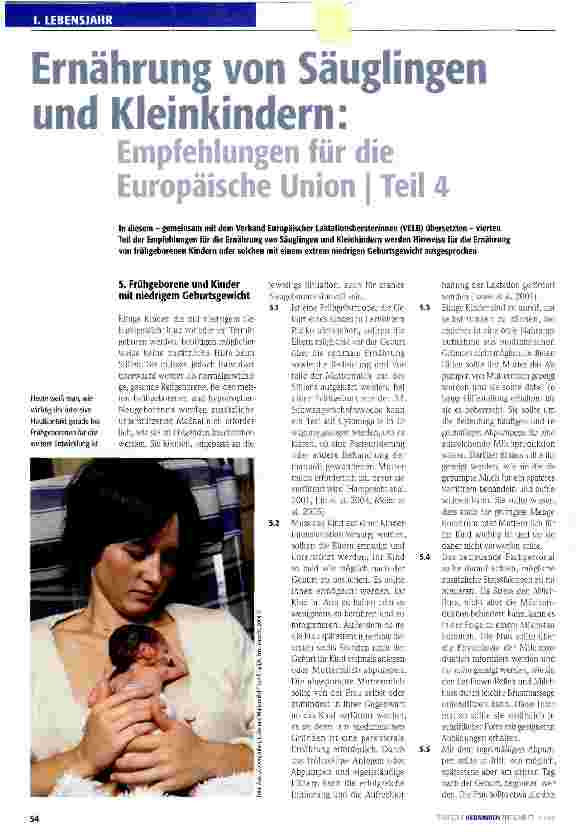 Vorschauseite 1: Ernährung von Säuglingen und Kleinkindern