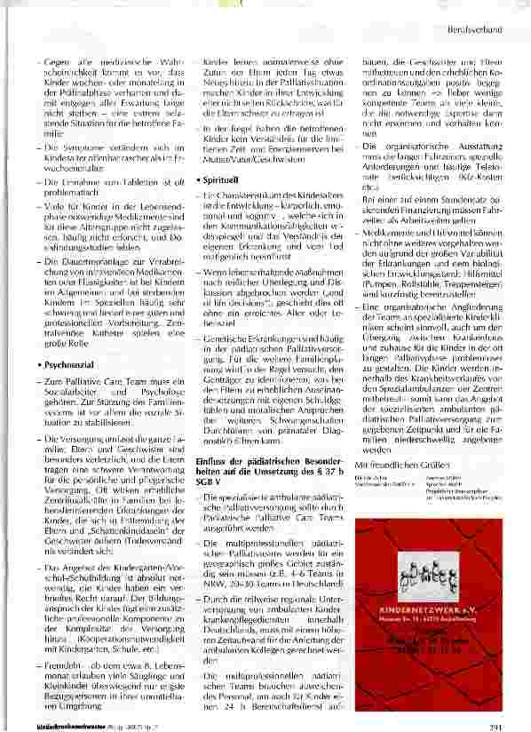 Vorschauseite 2: Palliativversorgung: Spezielle Erfordernisse von Kindern berücksichtigen!