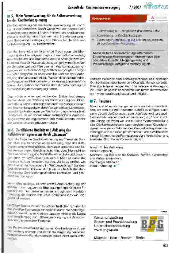Vorschauseite 3: Zukunft der Krankenhausversorgung