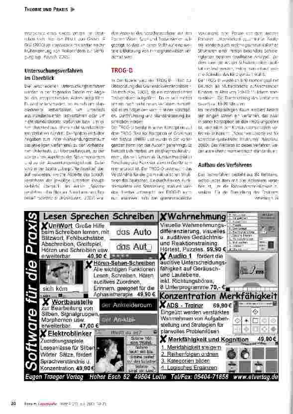 Vorschauseite 3: Sprachverstehenstests im Deutschen unter besonderer Berücksichtigung des TROG-D