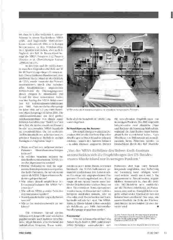 Vorschauseite 2: MRSA-Befallsraten
