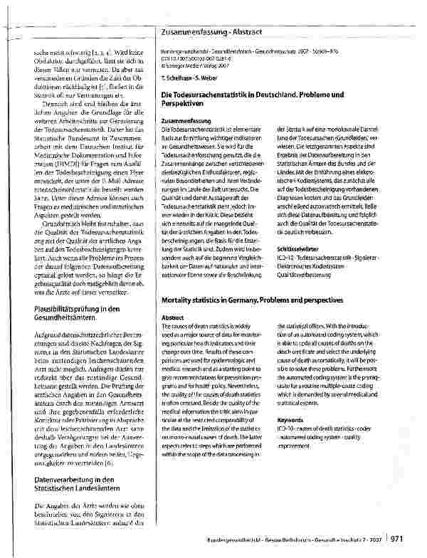 Vorschauseite 3: Die Todesursachenstatistik in Deutschland