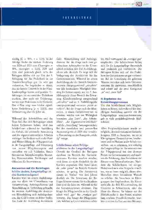Vorschauseite 4: Qualitätsverbesserung der Pflegeausbildung für die Langzeitpflege