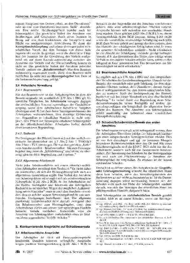 Vorschauseite 4: Herausgabe von Schmiergeldern im öffentlichen Dienst