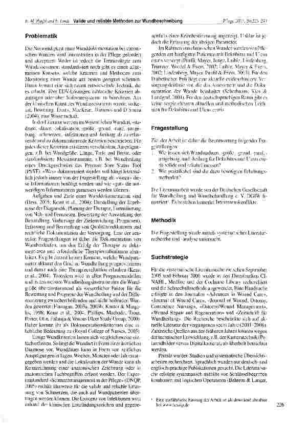 Vorschauseite 2: Valide und reliable Methoden zur Wundbeschreibung von Dekubitus und Ulcus cruris - Eine systematischeLiteraturübersicht