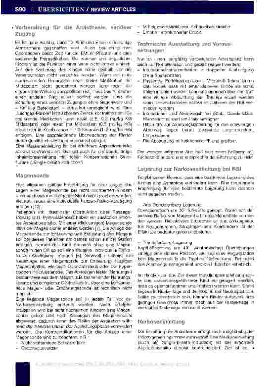 Vorschauseite 3: Handlungsempfehlung zur Rapid-Sequence-Induction im Kindesalter