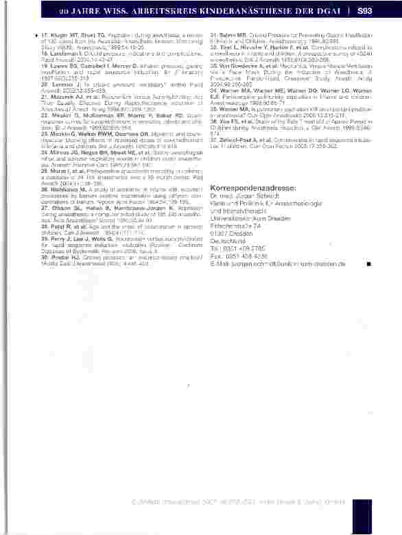 Vorschauseite 6: Handlungsempfehlung zur Rapid-Sequence-Induction im Kindesalter