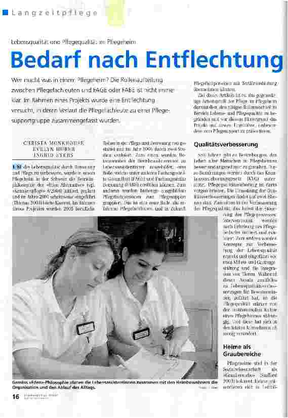 Vorschauseite 1: Bedarf nach Entflechtung und neuen Berufsrollen