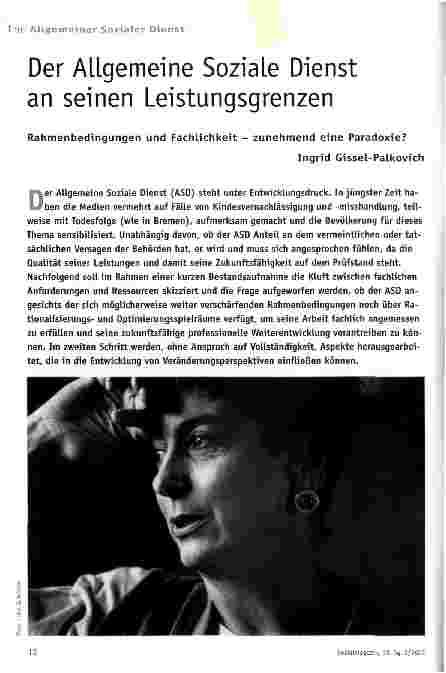 Vorschauseite 1: Der Allgemeine Soziale Dienst an seinen Leistungsgrenzen