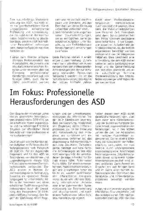 Vorschauseite 2: Der Allgemeine Soziale Dienst an seinen Leistungsgrenzen