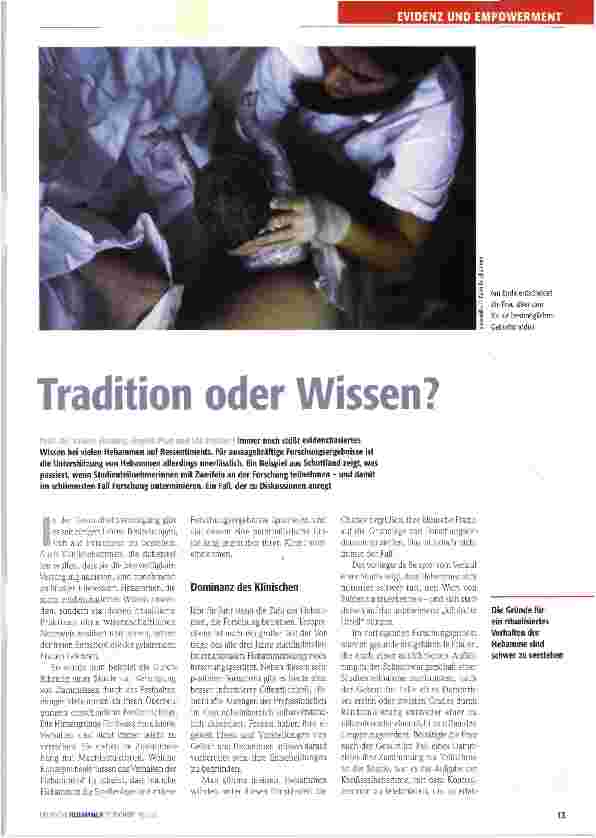 Vorschauseite 1: Tradition oder Wissen?