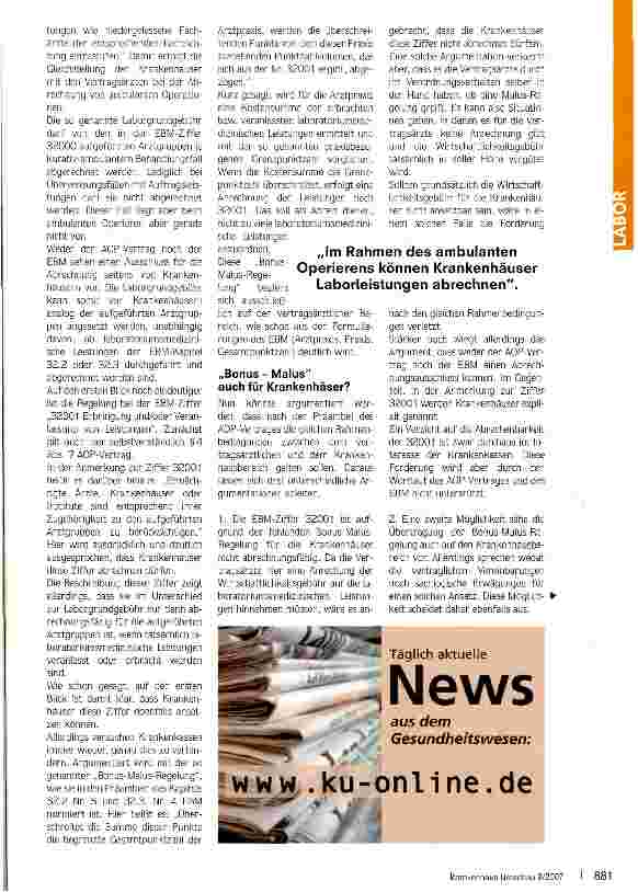 Vorschauseite 2: Laborversuche der Krankenkasse