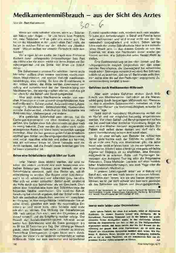 Vorschauseite 1: Medikamentenmißbrauch - aus der Sicht des Arztes
