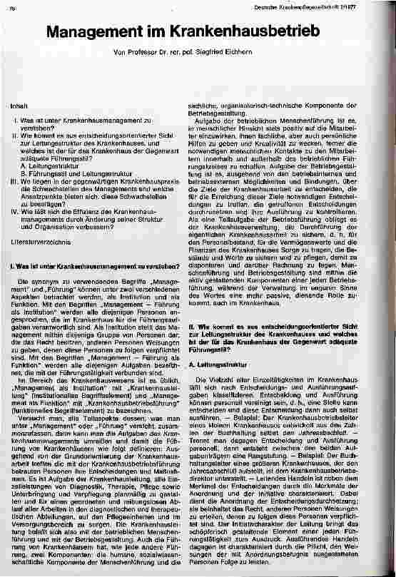 Vorschauseite 1: Management im Krankenhausbetrieb