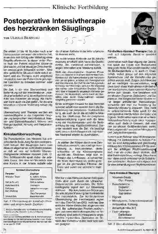 Vorschauseite 1: Postoperative Intensivtherapie des herzkranken Säuglings