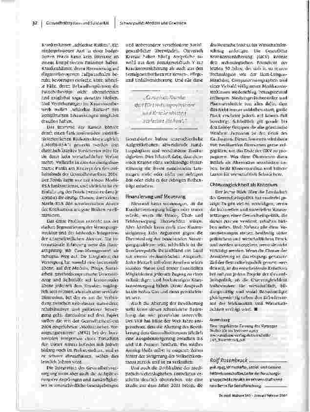 Vorschauseite 4: Worauf wir nicht verzichten sollten Gesundheitssystem und Solidarität