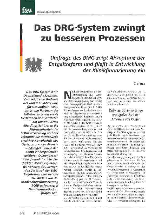 Vorschauseite 1: Das DRG-System zwingt zu besseren Prozessen