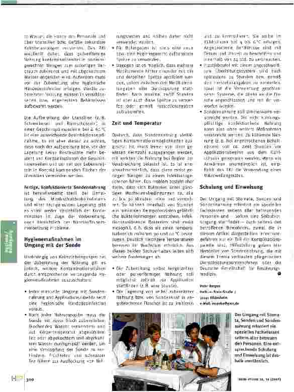 Vorschauseite 4: Hygiene bei enteraler Ernährung