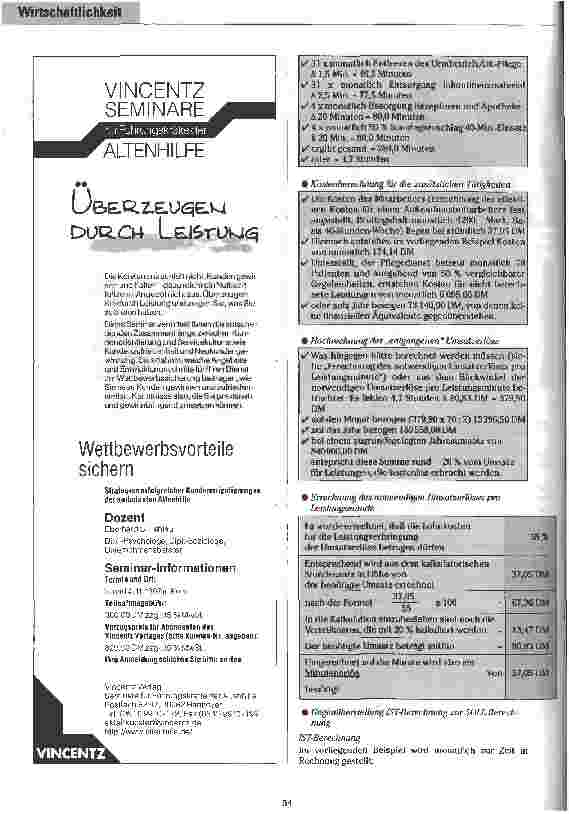 Vorschauseite 3: Philosophie kontra Kommerz Modelle zum sinnvollen Umgang mit Kosten in ambulanten Pflegediensten
