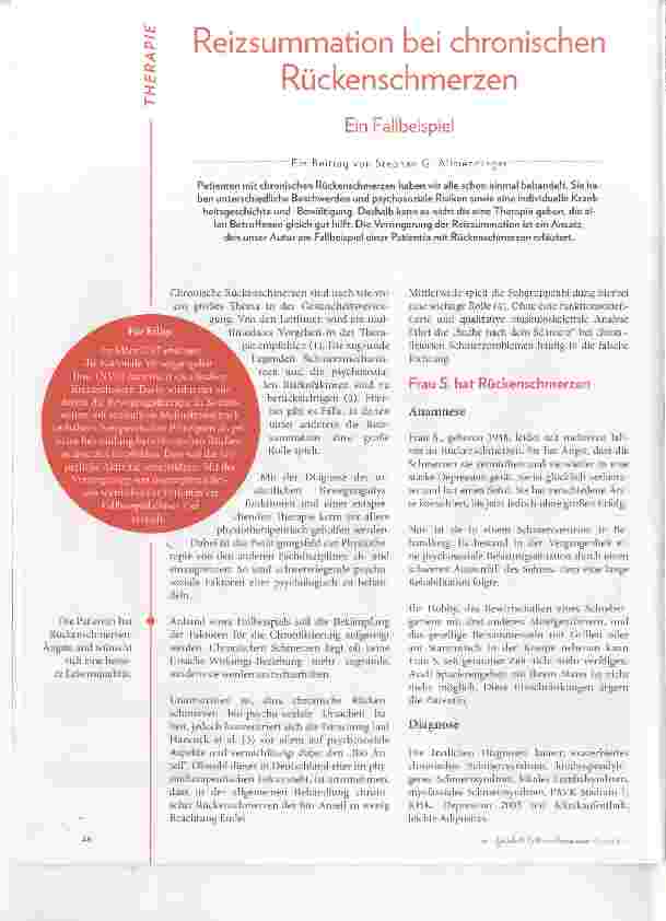 Vorschauseite 1: Reizsummation bei chronischen Rückenschmerzen