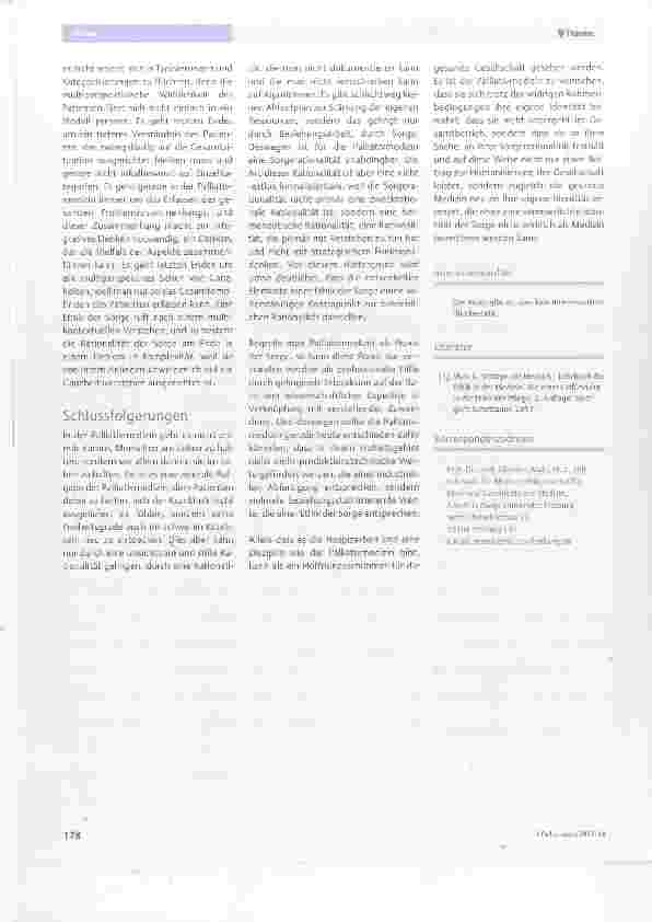 Vorschauseite 4: Sorgerationalität als identitätsstiftendes Moment der Palliativmedizin
