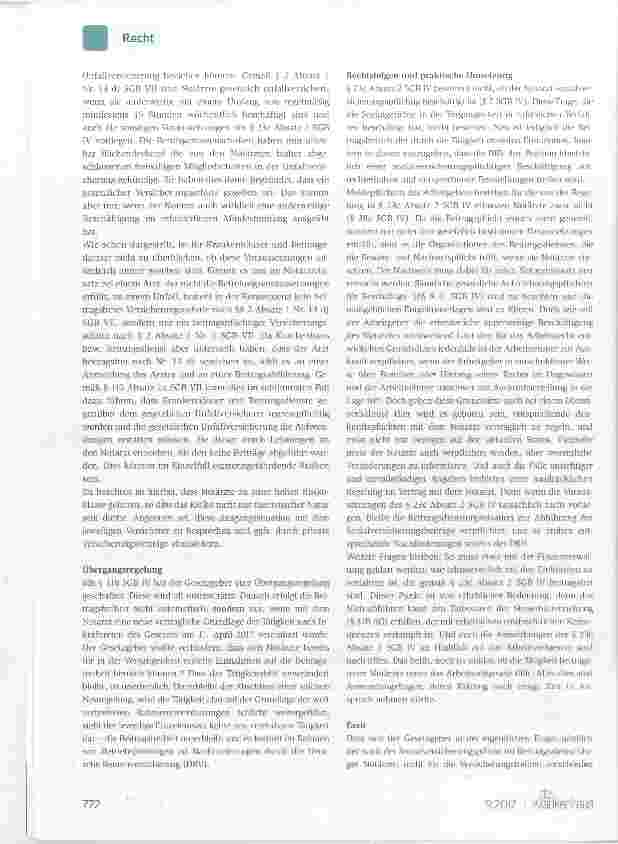 Vorschauseite 3: Beitragsfreiheit für Notärzte nur bei Neuverträgen möglich