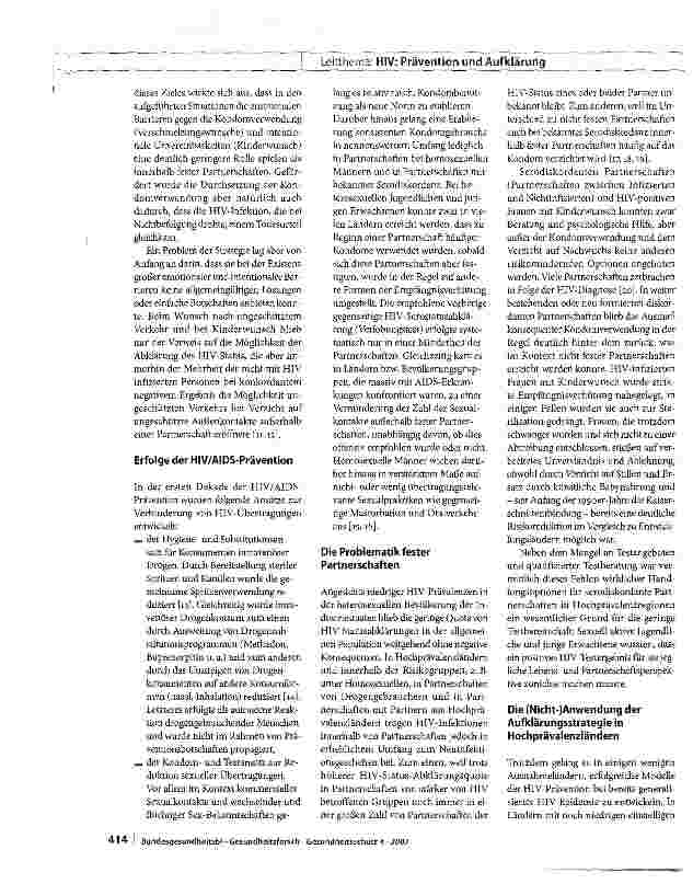 Vorschauseite 3: Präventionsstrategien zur Eindämmung der HIV-Epidemie