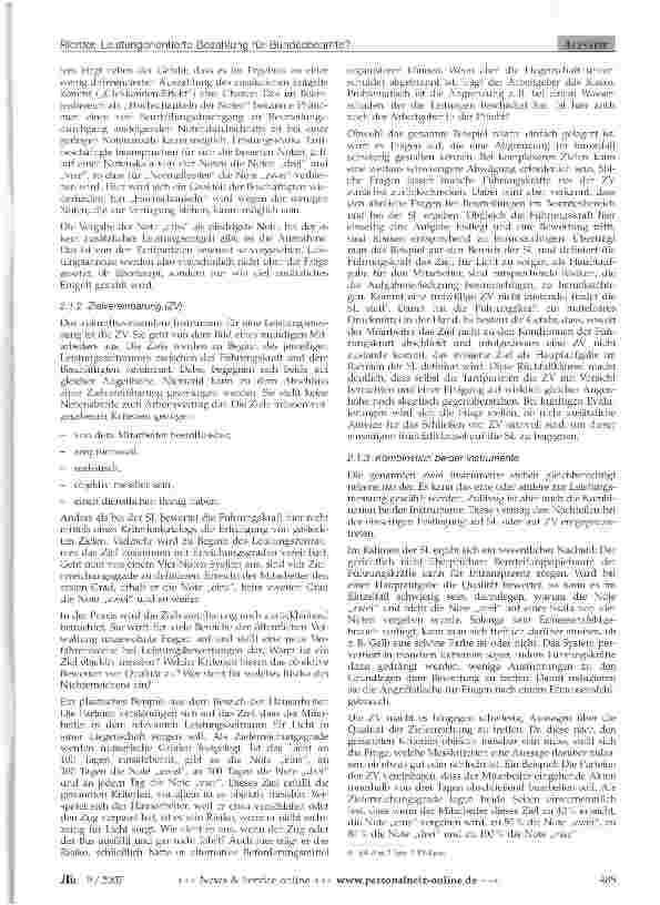 Vorschauseite 2: Leistungsorientierte Bezahlung für Bundesbeamte? Probleme und Lösungsansätze
