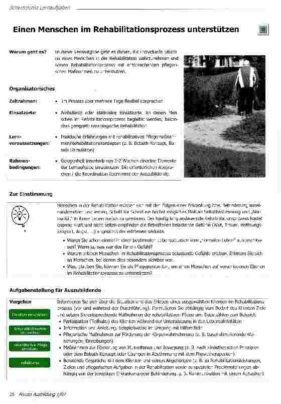 Vorschauseite 1: Einen Menschen im Rehabilitationsprozess unterstützen