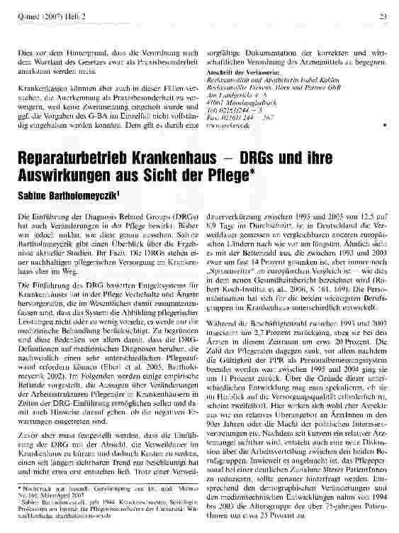 Vorschauseite 3: Einführung eines „Arztes für besondere Arzneimitteltherapie - Gefahr für die Qualität der Versorgung und die Anerkennung von Praxisbesonderheiten?