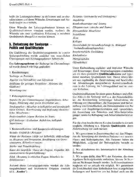Vorschauseite 5: Seelsorge im Clemenshospital Münster