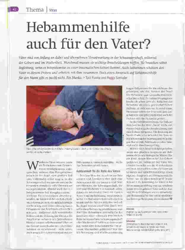 Vorschauseite 1: Hebammenhilfe auch für den Vater?