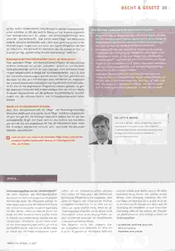Vorschauseite 2: Vor dem Gesetz sind WGs für alle Klienten geeignet