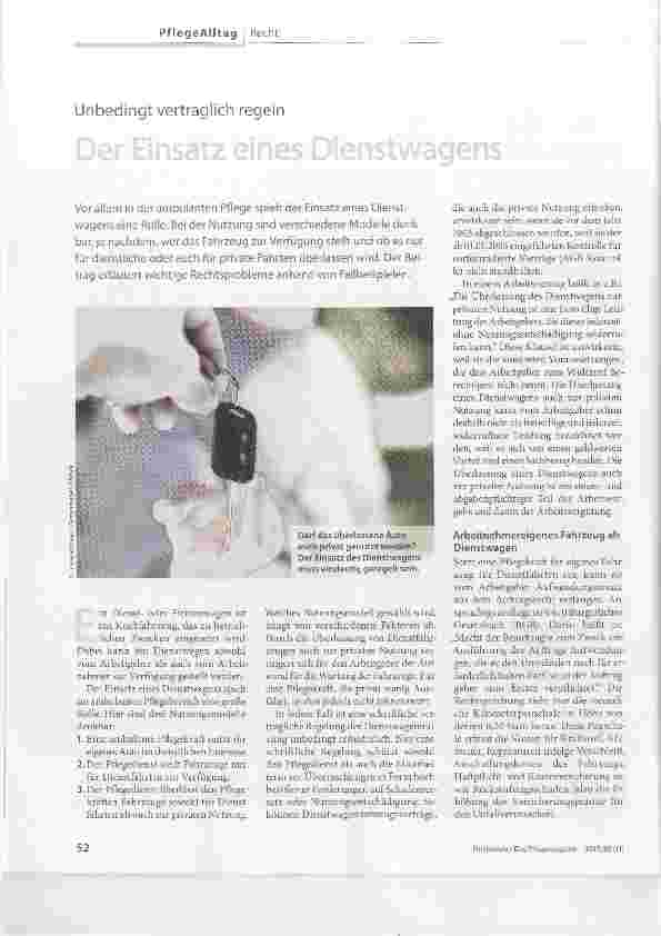 Vorschauseite 1: Der Einsatz eines Dienstwagens