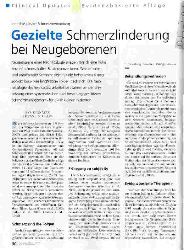 Vorschauseite 1: Gezielte Schmerzlinderung bei Neugeborenen