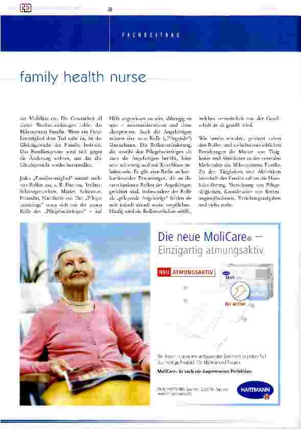 Vorschauseite 3: Pflege (in) der Familie - Umsetzung der family health nurse in Österreich